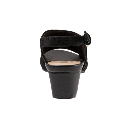 Softwalk Pomona S2004-003 Womens Black Narrow Leather Heeled Sandals Shoes