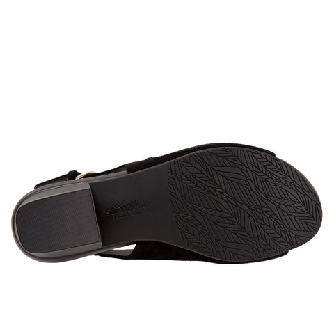 Softwalk Pomona S2004-003 Womens Black Narrow Leather Heeled Sandals Shoes