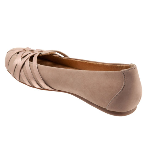 Softwalk St Lucia S2006-123 Womens Brown Narrow Leather Ballet Flats Shoes