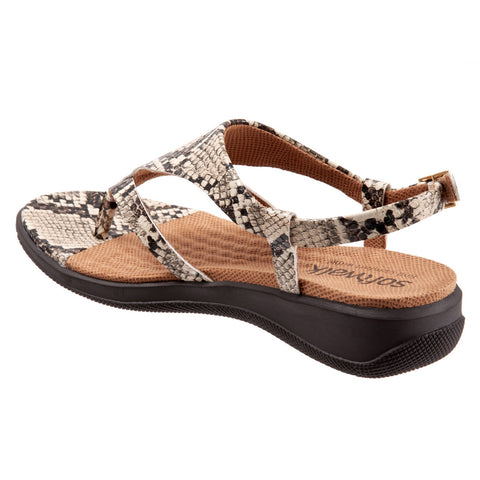 Softwalk Temara S2008-155 Womens Beige Wide Leather Slingback Sandals Shoes