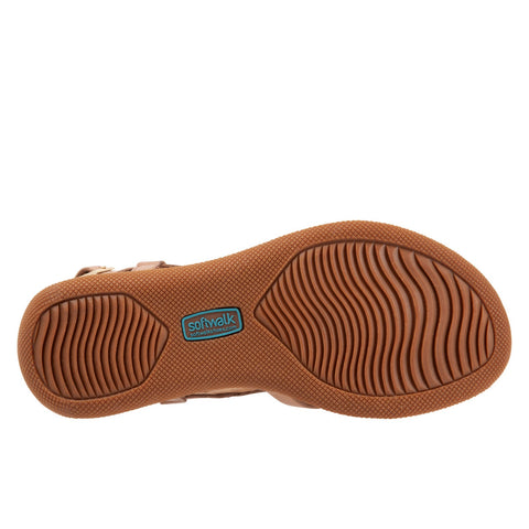 Softwalk Temara S2008-253 Womens Brown Leather Slingback Sandals Shoes