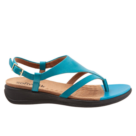Softwalk Temara S2008-487 Womens Blue Extra Wide Slingback Sandals Shoes