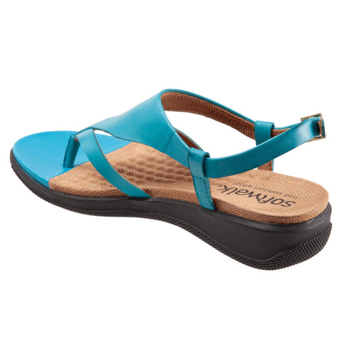 Softwalk Temara S2008-487 Womens Blue Extra Wide Slingback Sandals Shoes