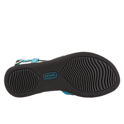 Softwalk Temara S2008-487 Womens Blue Extra Wide Slingback Sandals Shoes