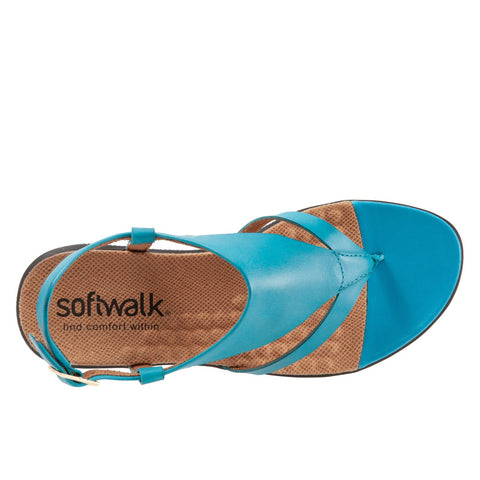 Softwalk Temara S2008-487 Womens Blue Extra Wide Slingback Sandals Shoes