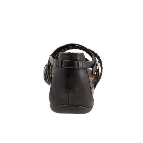 Softwalk Tula S2009-001 Womens Black Extra Wide Leather Strap Sandals Shoes