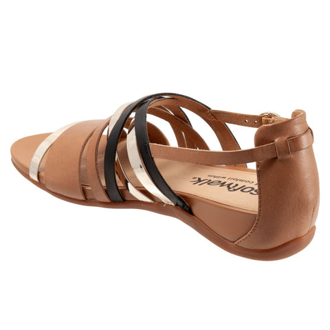 Softwalk Tula S2009-266 Womens Brown Leather Strap Sandals Shoes
