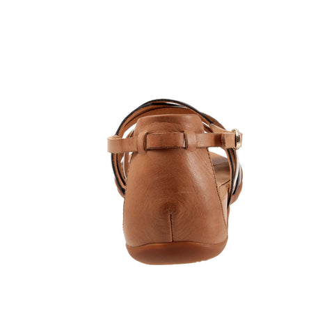Softwalk Tula S2009-266 Womens Brown Extra Wide Leather Strap Sandals Shoes