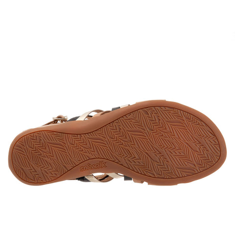 Softwalk Tula S2009-266 Womens Brown Extra Wide Leather Strap Sandals Shoes