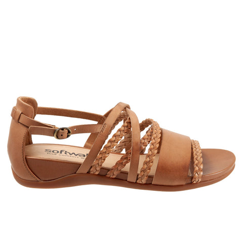Softwalk Tula S2009-271 Womens Brown Extra Wide Leather Strap Sandals Shoes
