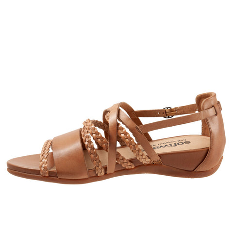 Softwalk Tula S2009-271 Womens Brown Extra Wide Leather Strap Sandals Shoes