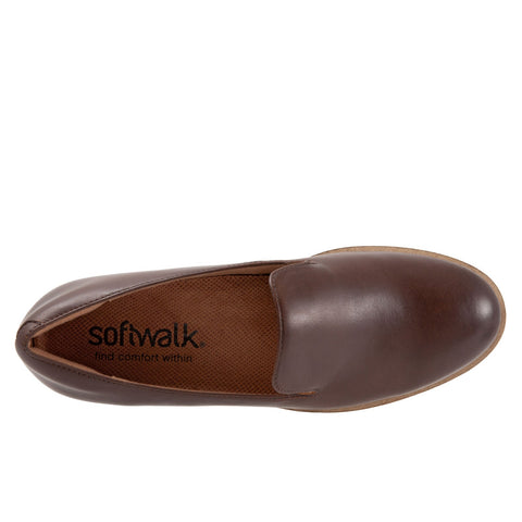 Softwalk Westport S2011-262 Womens Brown Wide Leather Loafer Flats Shoes