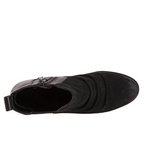 Softwalk Rockford S2058-003 Womens Black Suede Ankle & Booties Boots