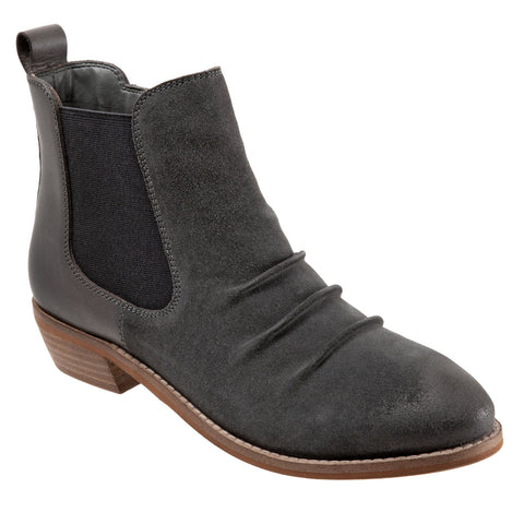 Softwalk Rockford S2058-097 Womens Gray Wide Suede Ankle & Booties Boots