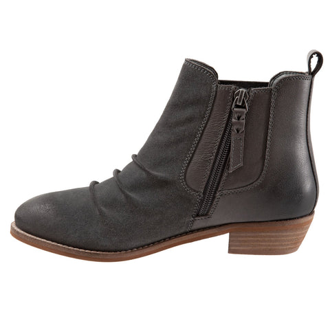 Softwalk Rockford S2058-097 Womens Gray Wide Suede Ankle & Booties Boots
