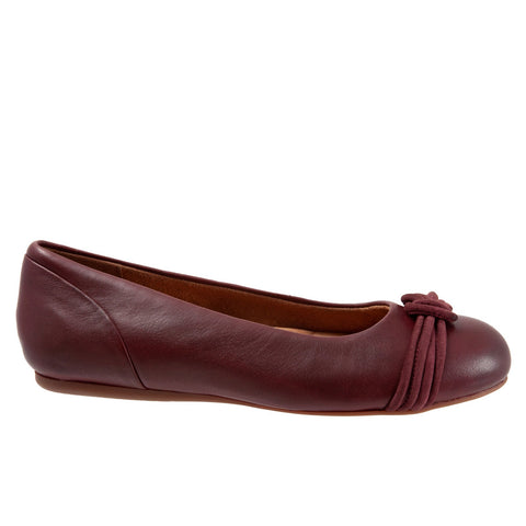 Softwalk Sonoma Knot S2059-634 Womens Burgundy Extra Wide Ballet Flats Shoes