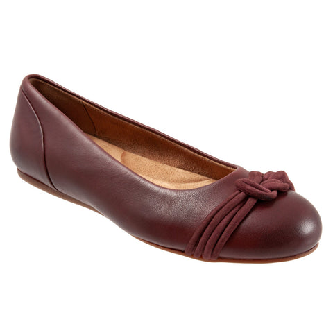 Softwalk Sonoma Knot S2059-634 Womens Burgundy Extra Wide Ballet Flats Shoes