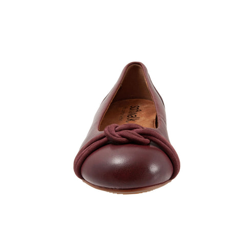 Softwalk Sonoma Knot S2059-634 Womens Burgundy Extra Wide Ballet Flats Shoes