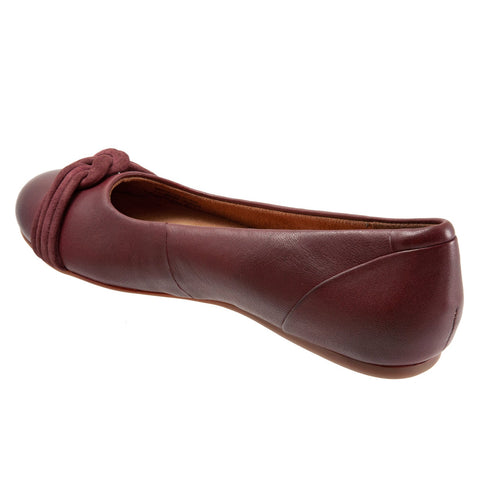 Softwalk Sonoma Knot S2059-634 Womens Burgundy Extra Wide Ballet Flats Shoes