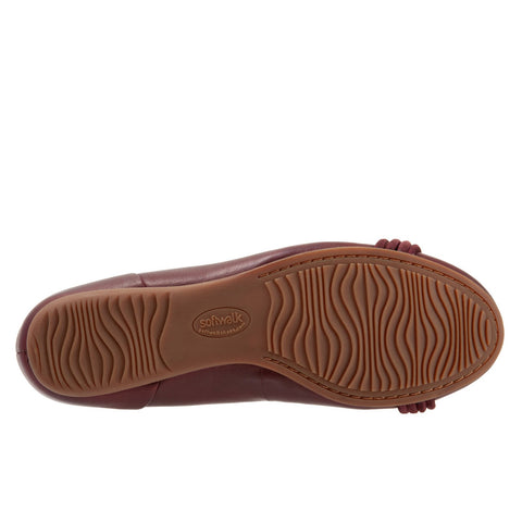 Softwalk Sonoma Knot S2059-634 Womens Burgundy Extra Wide Ballet Flats Shoes