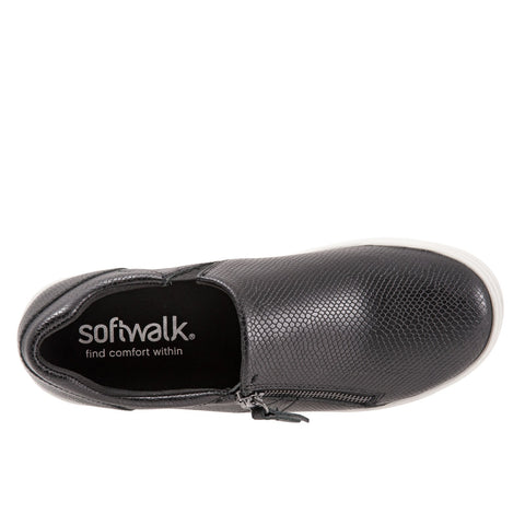Softwalk Arezzo S2101-023 Womens Black Wide Lifestyle Sneakers Shoes