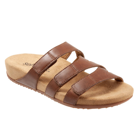 Softwalk Blythe S2103-271 Womens Brown Leather Slides Sandals Shoes