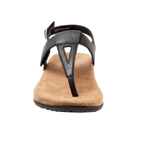 Softwalk Brea S2104-001 Womens Black Leather Slingback Sandals Shoes