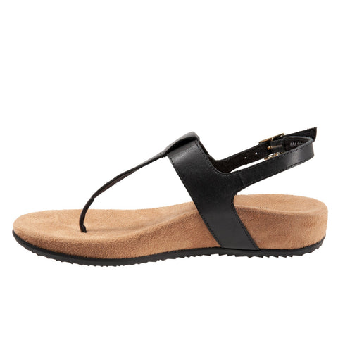 Softwalk Brea S2104-001 Womens Black Leather Slingback Sandals Shoes