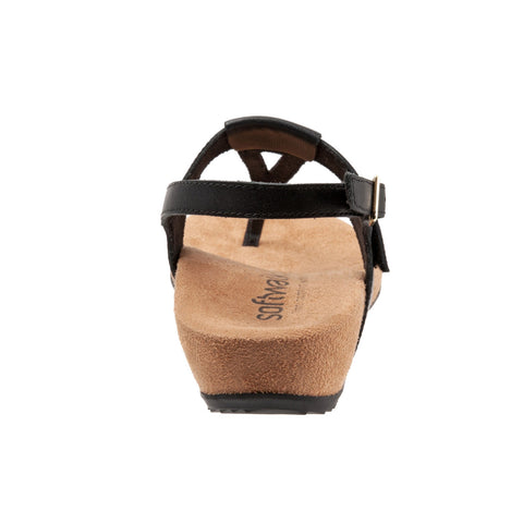 Softwalk Brea S2104-001 Womens Black Leather Slingback Sandals Shoes