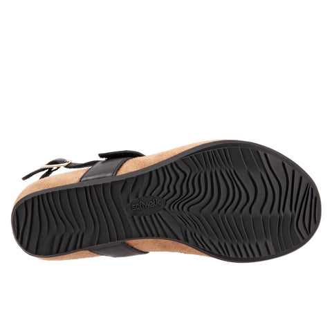 Softwalk Brea S2104-001 Womens Black Leather Slingback Sandals Shoes