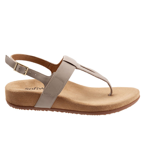 Softwalk Brea S2104-058 Womens Gray Wide Leather Slingback Sandals Shoes