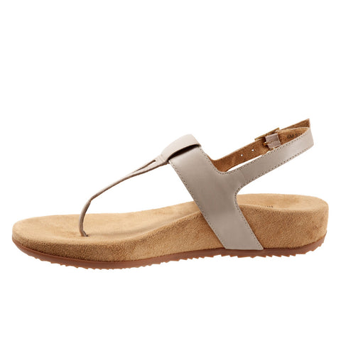 Softwalk Brea S2104-058 Womens Gray Wide Leather Slingback Sandals Shoes