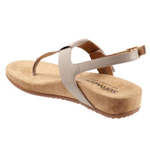 Softwalk Brea S2104-058 Womens Gray Wide Leather Slingback Sandals Shoes