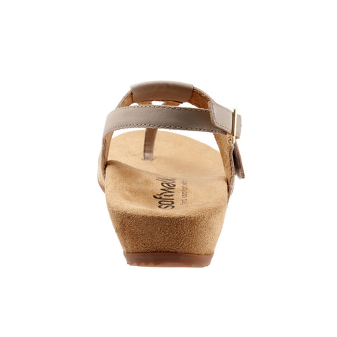 Softwalk Brea S2104-058 Womens Gray Wide Leather Slingback Sandals Shoes