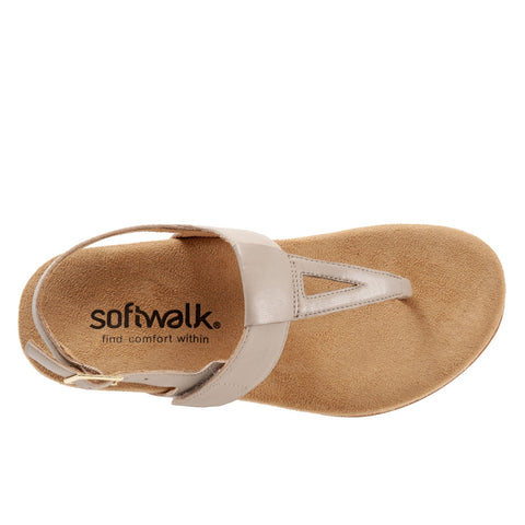 Softwalk Brea S2104-058 Womens Gray Wide Leather Slingback Sandals Shoes