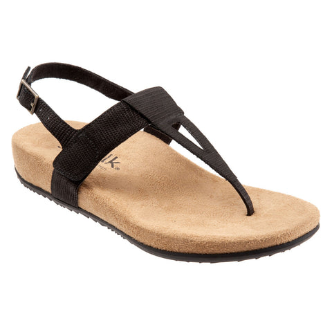 Softwalk Brea S2104-067 Womens Black Narrow Leather Slingback Sandals Shoes