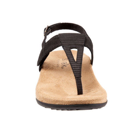 Softwalk Brea S2104-067 Womens Black Narrow Leather Slingback Sandals Shoes