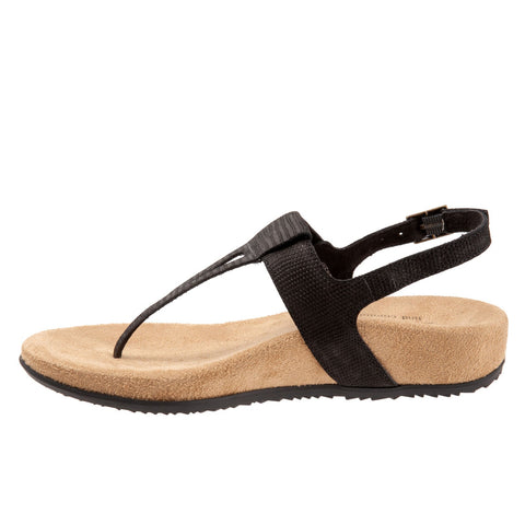 Softwalk Brea S2104-067 Womens Black Wide Leather Slingback Sandals Shoes