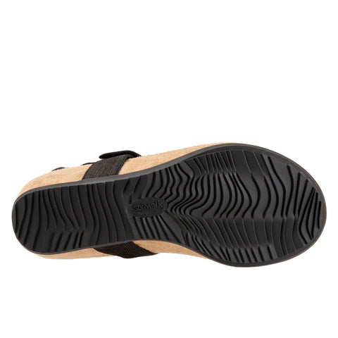 Softwalk Brea S2104-067 Womens Black Wide Leather Slingback Sandals Shoes