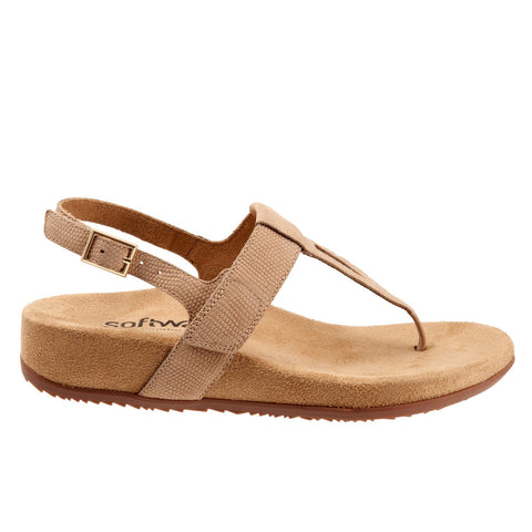 Softwalk Brea S2104-238 Womens Brown Leather Slingback Sandals Shoes