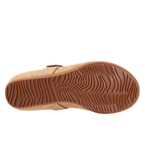 Softwalk Brea S2104-238 Womens Brown Wide Leather Slingback Sandals Shoes