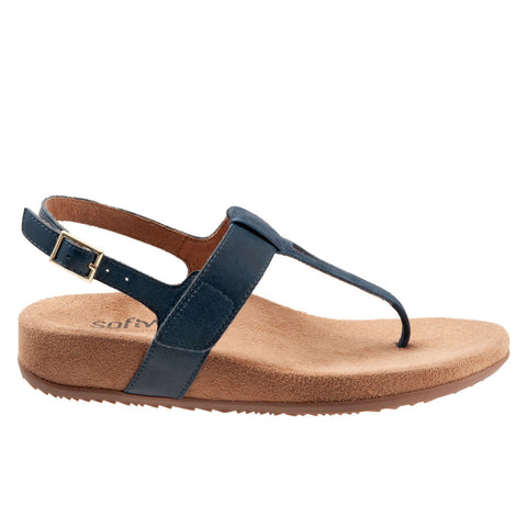 Softwalk Brea S2104-400 Womens Blue Leather Slingback Sandals Shoes
