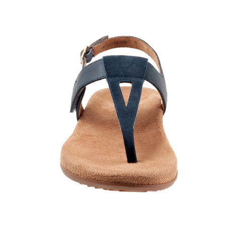 Softwalk Brea S2104-400 Womens Blue Leather Slingback Sandals Shoes