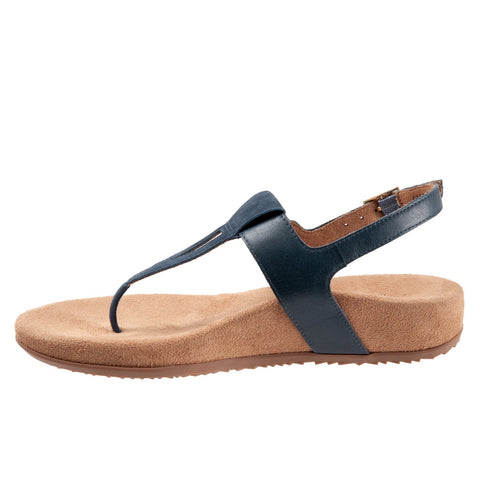 Softwalk Brea S2104-400 Womens Blue Narrow Leather Slingback Sandals Shoes