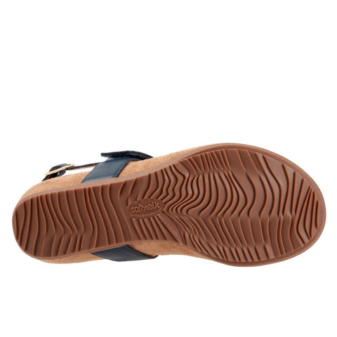 Softwalk Brea S2104-400 Womens Blue Leather Slingback Sandals Shoes