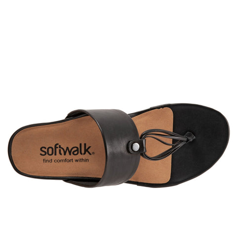 Softwalk Calimesa S2105-001 Womens Black Narrow Flip-Flops Sandals Shoes