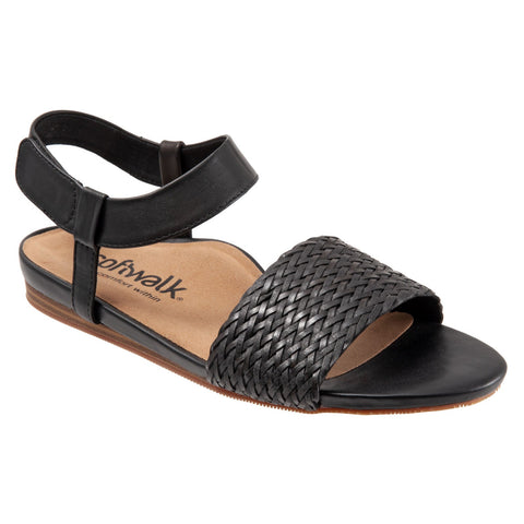 Softwalk Ceres S2106-001 Womens Black Leather Strap Strap Sandals Shoes