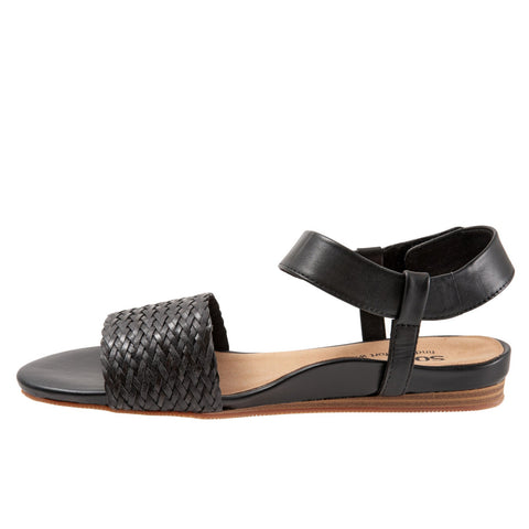 Softwalk Ceres S2106-001 Womens Black Leather Strap Strap Sandals Shoes