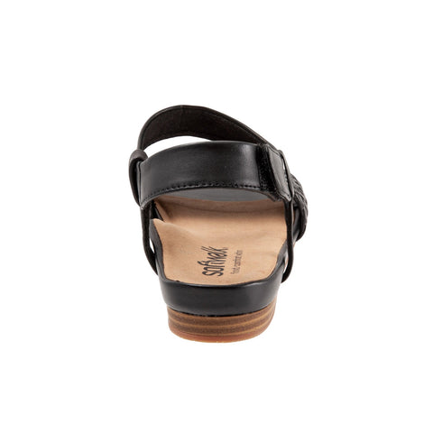 Softwalk Ceres S2106-001 Womens Black Leather Strap Strap Sandals Shoes
