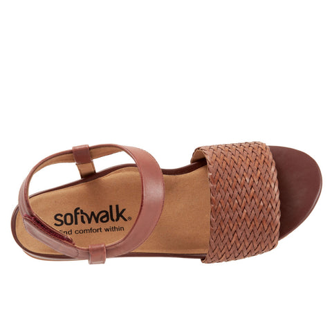 Softwalk Ceres S2106-236 Womens Brown Leather Strap Strap Sandals Shoes